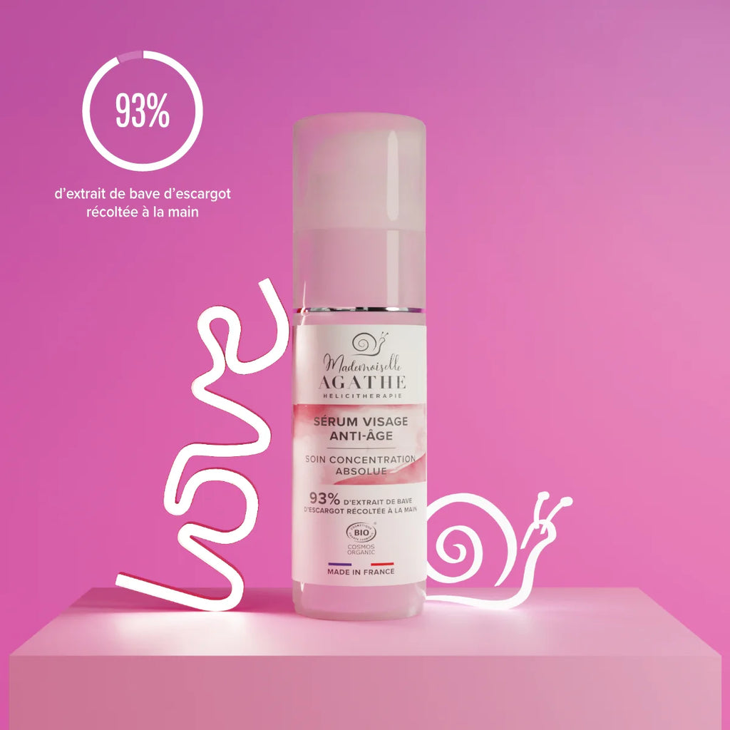 Sérum anti-age à la bave d'escargot certifié bio - rides & ridules - 30ml - Mademoiselle Agathe