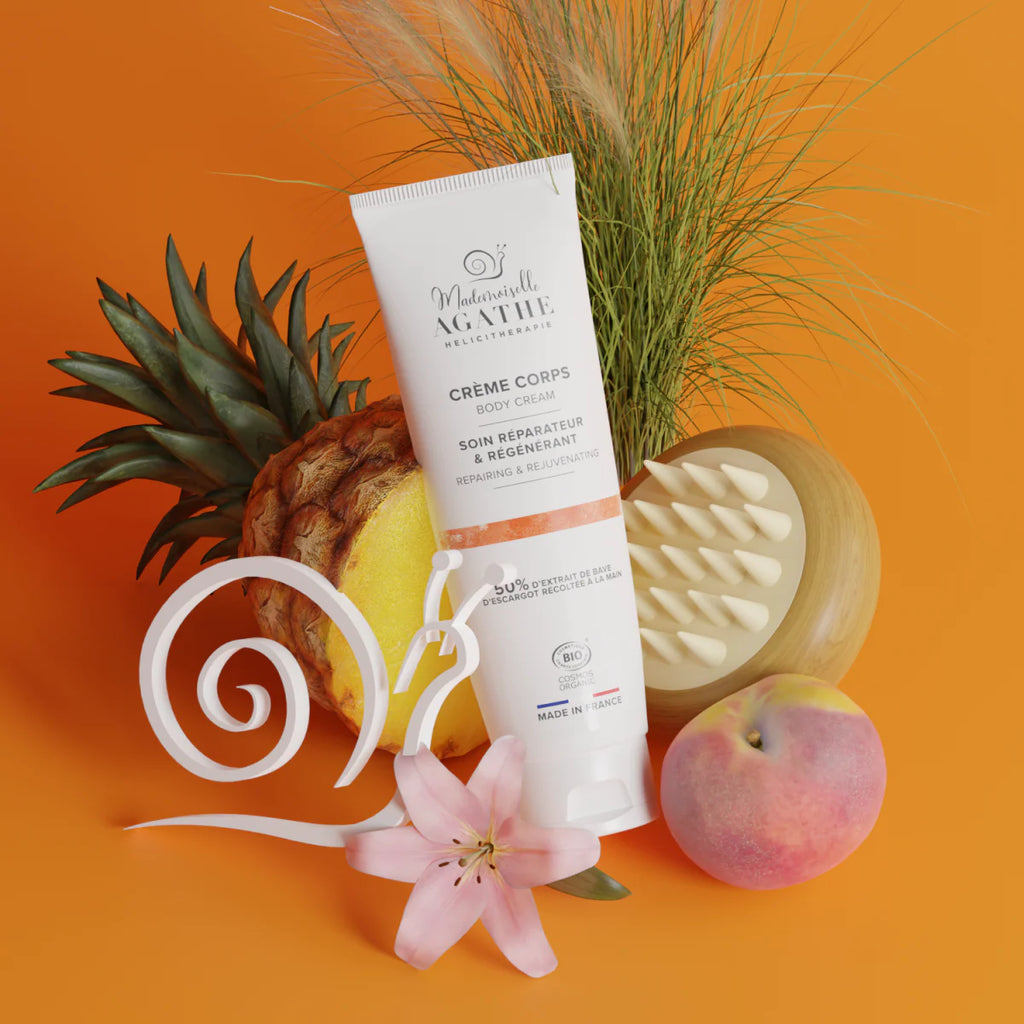 Crème corps à la bave d'escargot bio - réparatrice & régénérante - 200 ml - Mademoiselle Agathe