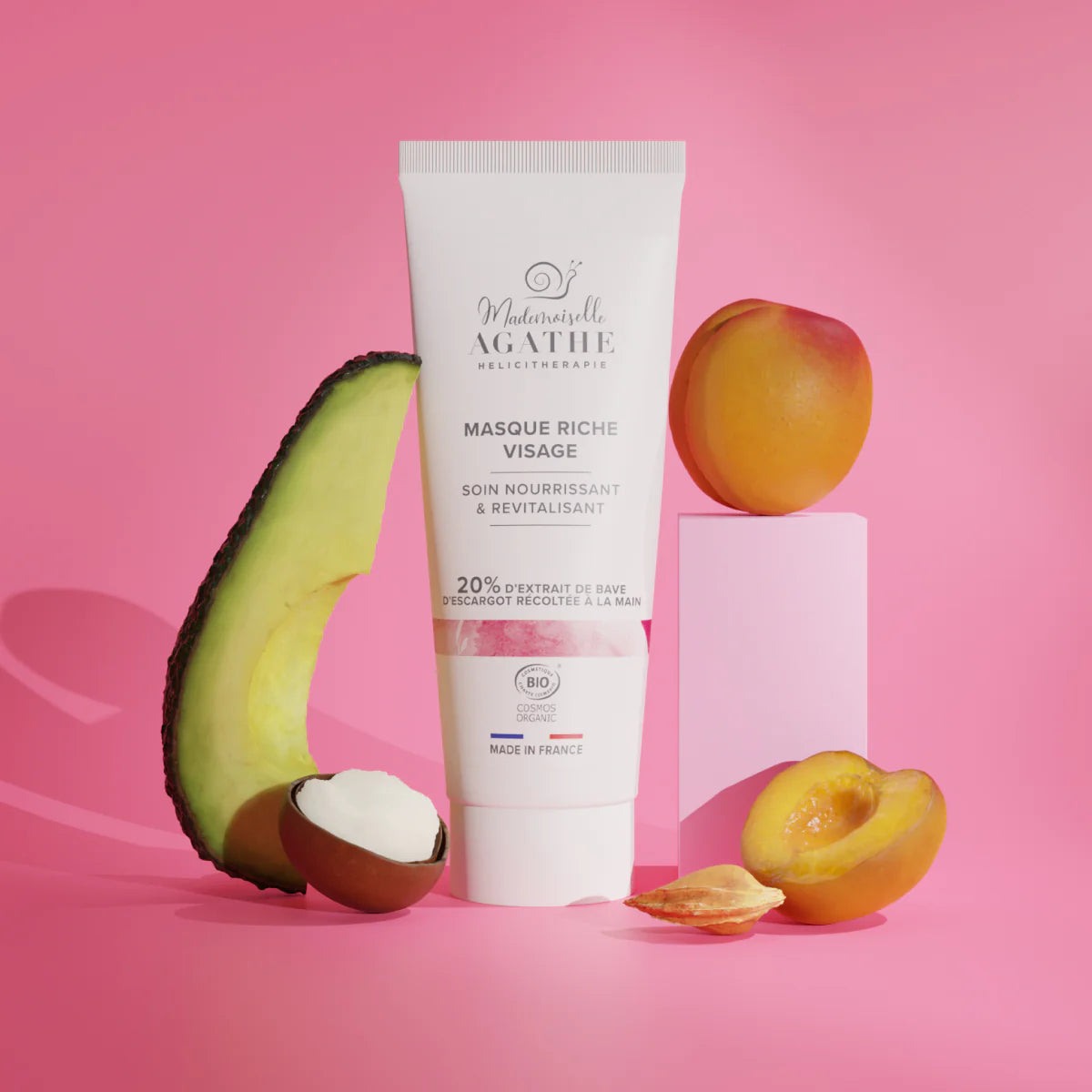 Masque riche à la bave d'escargot bio - nourrit & revitalise - 75ml - Mademoiselle Agathe