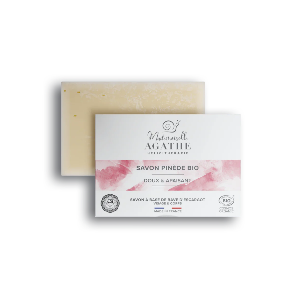 Savon pinede à la bave d'escargot bio - doux & apaisant - 100gr -  Mademoiselle Agathe