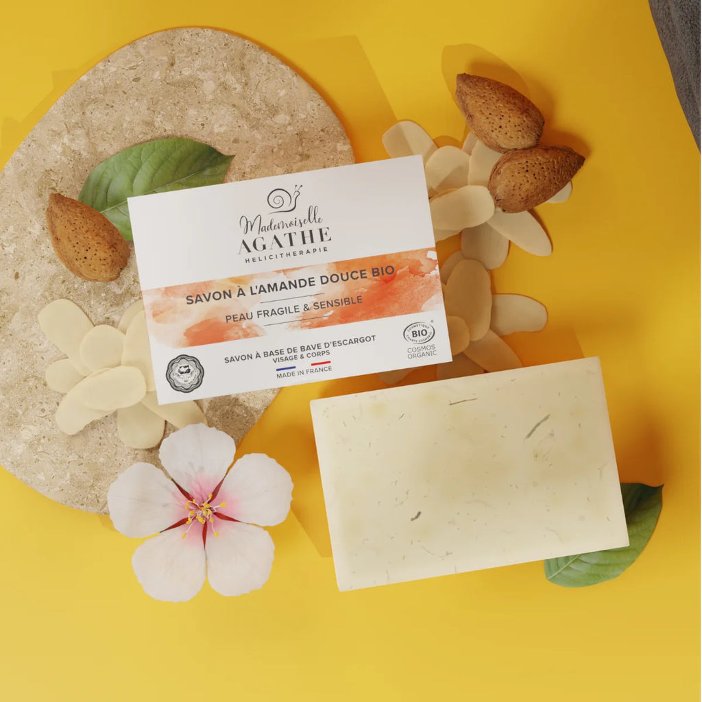 Savon amande à la bave d'escargot bio - protecteur & hydratant - 100gr - Mademoiselle Agathe
