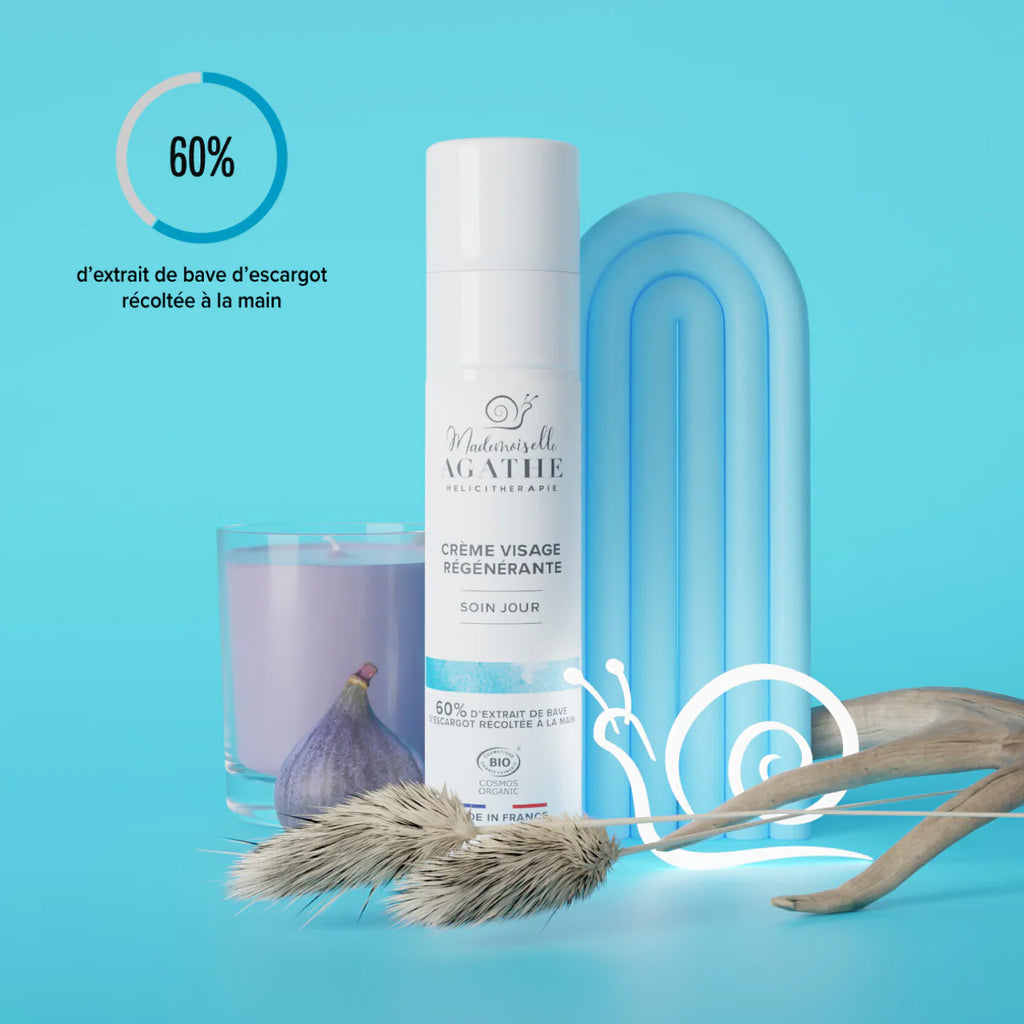 Crème jour à la bave d'escargot certifiée bio - hydratante & régénérante - 50ml - Mademoiselle Agathe